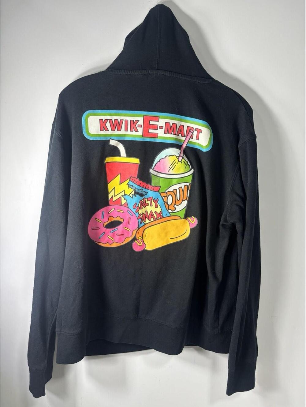 The Simpsons Kwik-E-Mart Hoodie Mens M Black Bart Simpson Slushie Matt Groening